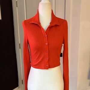 THE RANGE / Revolve Orange Collared Button Down Top